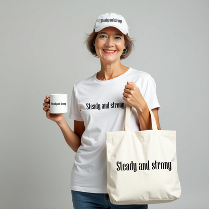 Steady and Strong White glossy mug