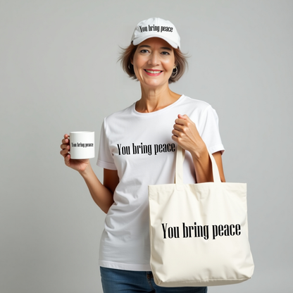 You bring peace White glossy mug