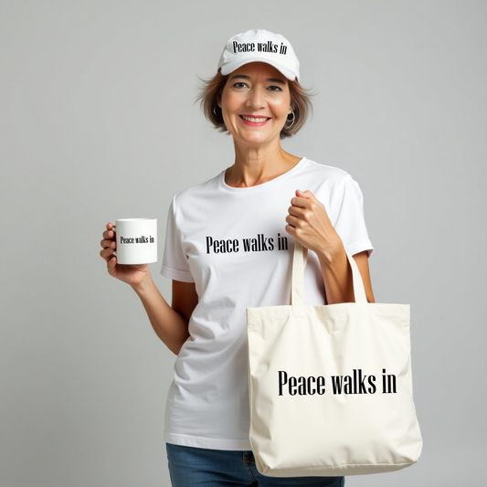 Peace walks in Unisex garment-dyed heavyweight t-shirt