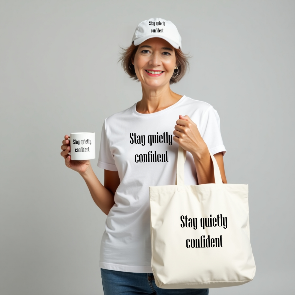Stay quietly confident White glossy mug