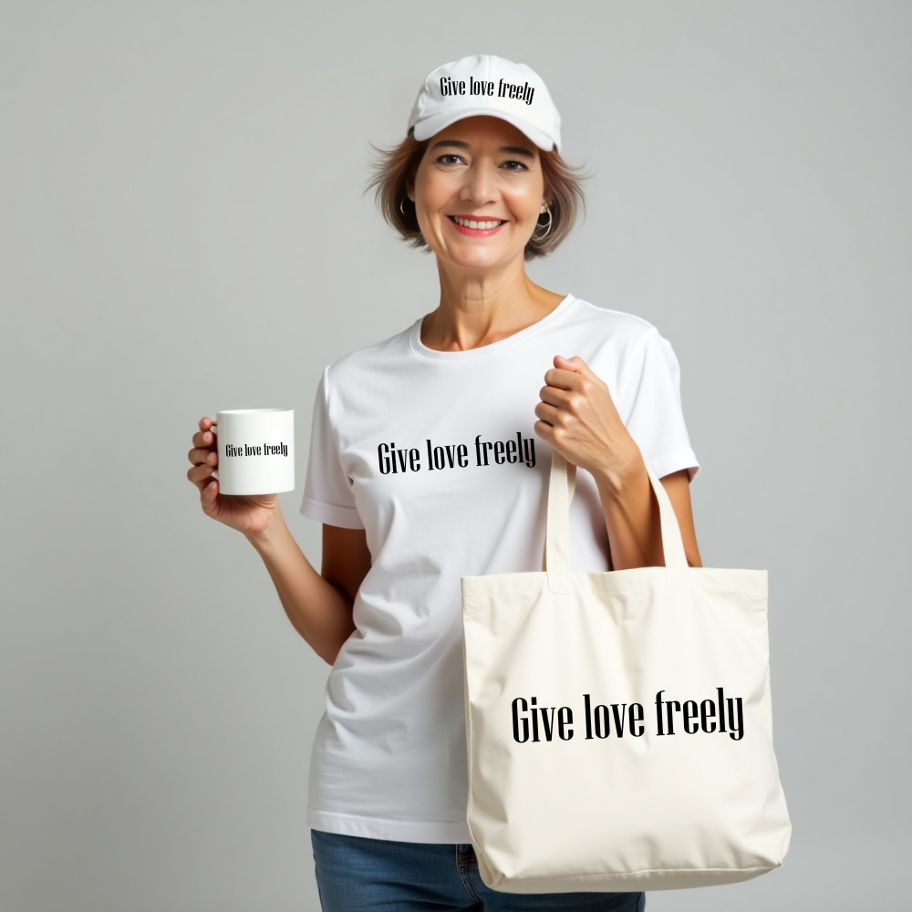 Give love freely White glossy mug